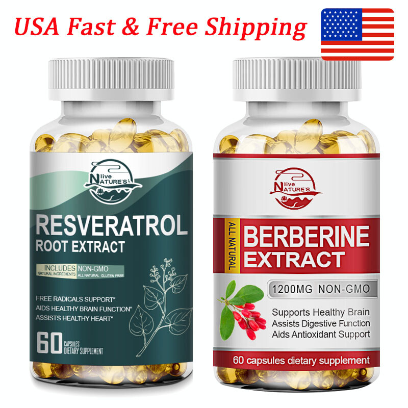 Berberine HCL | Resveratrol – Cholesterol, Anti-inflammatory Blood Sugar Support