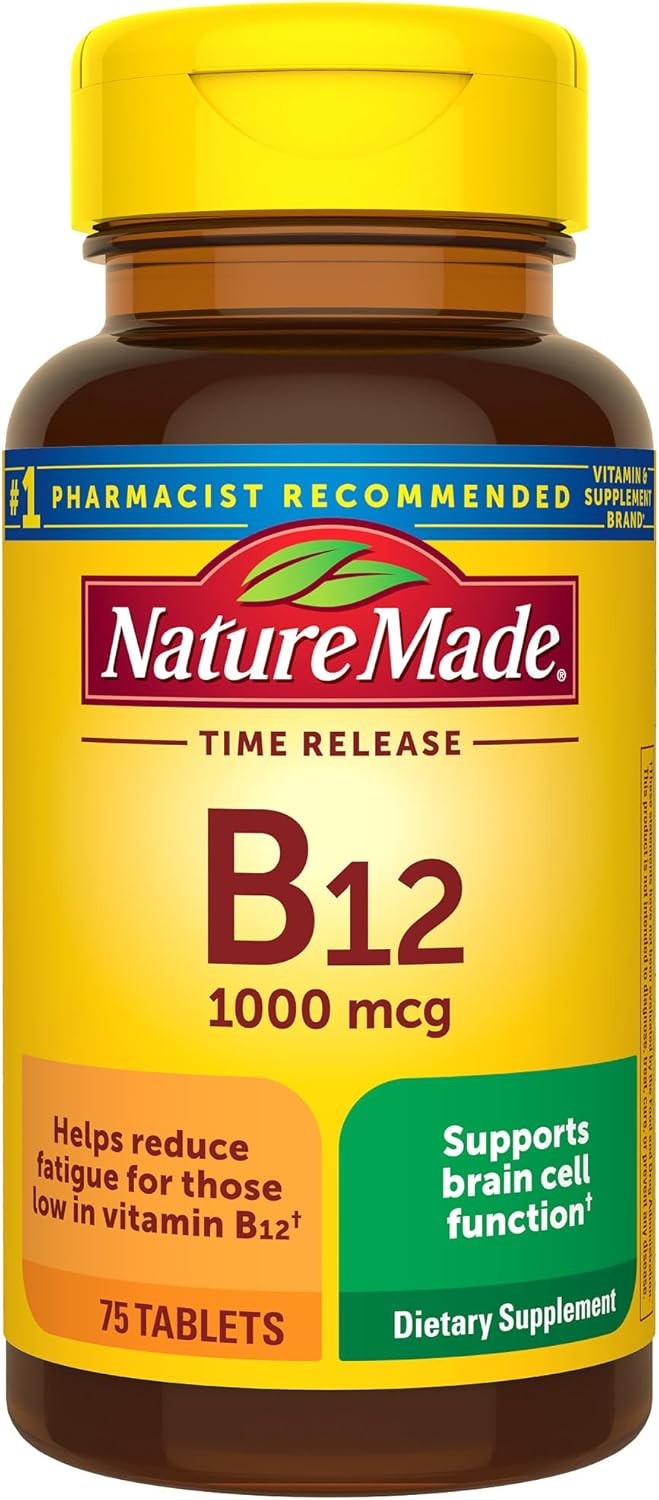 Nature Made Vitamin B12 1000 mcg, Dietary Supplement For 75 Count (Pack of 1)
