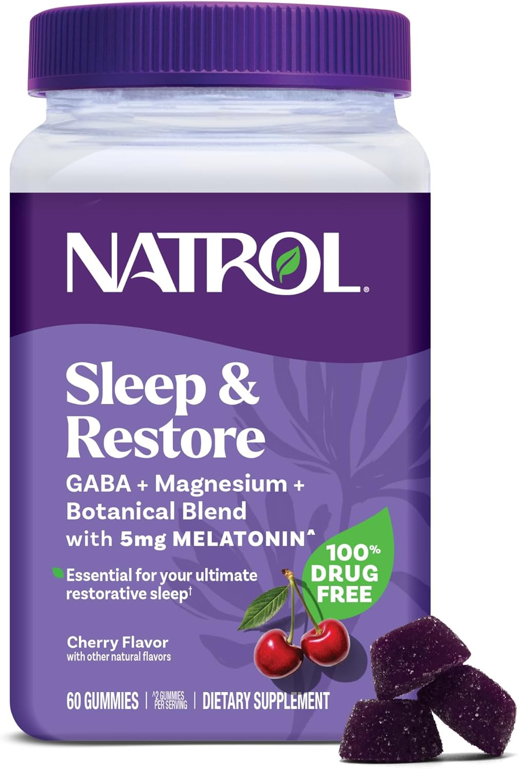 Natrol Sleep + Restore Magnesium Glycinate Blend Gummies with Melatonin 5Mg – Ca