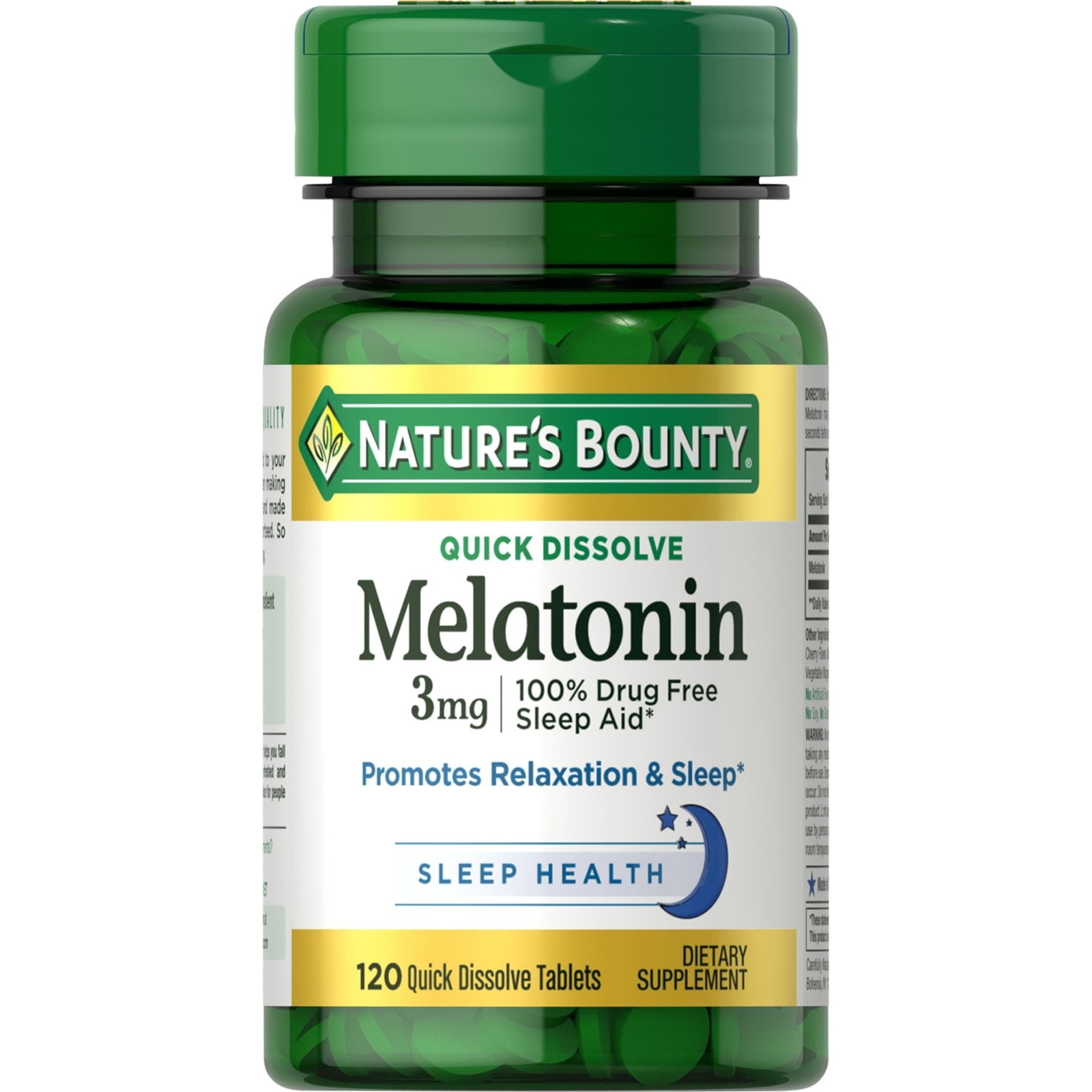 Nature’s Bounty Melatonin Sleep Aid Tablets, 3 mg, 120 Quick Dissolve Tablets