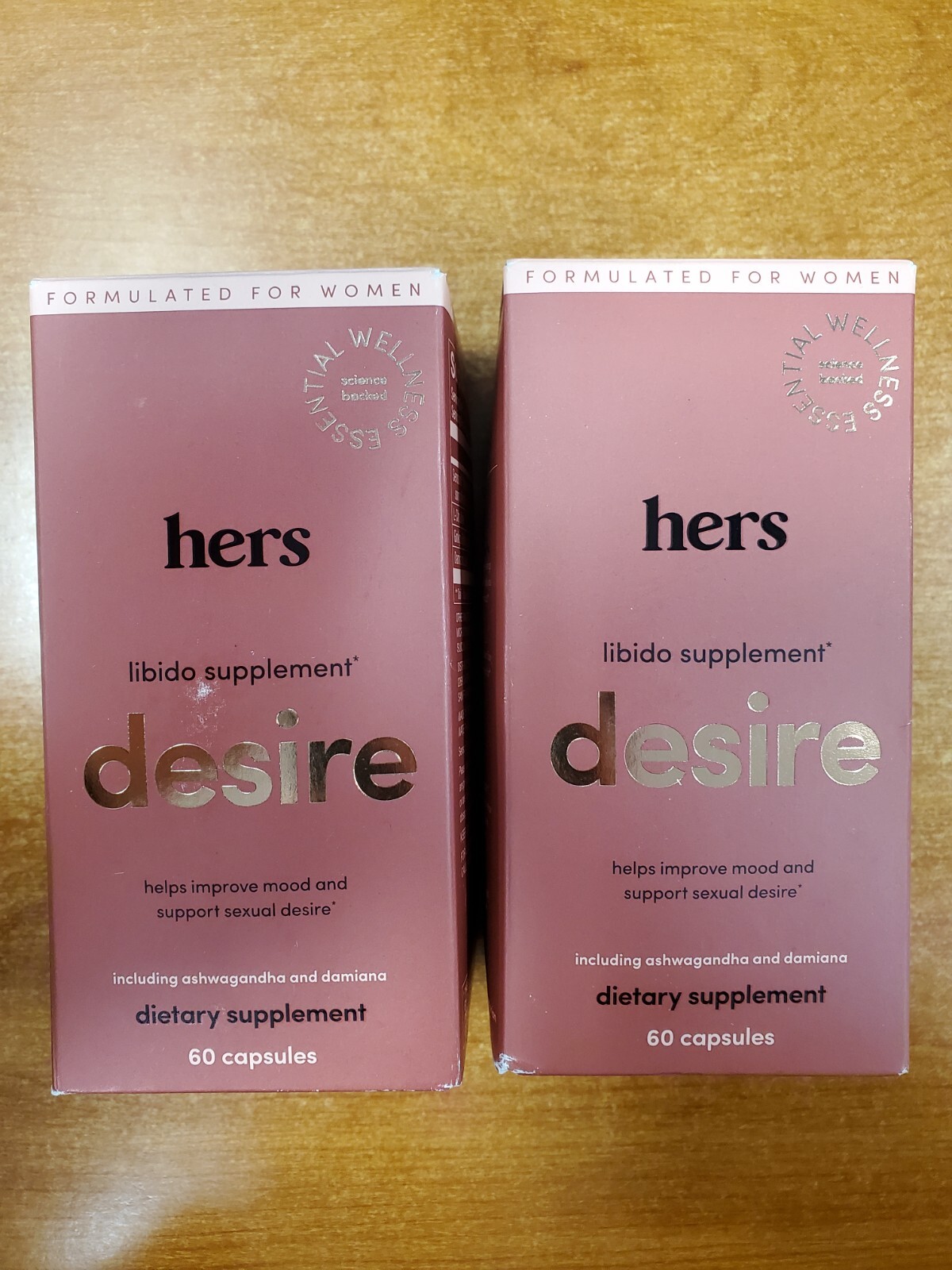 2 Boxes of 60 Caps: Hers Desire Libido Dietary Supp. (Exp. 1/31/26) (1255) R1P7