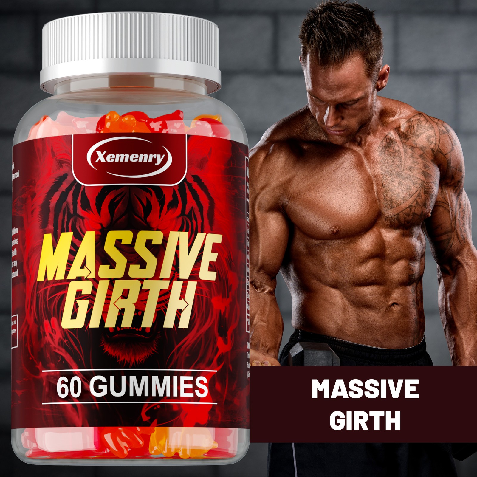 Massive Girth Gummies – Ashwagandha – Enhance Blood Circulation, Immune Support