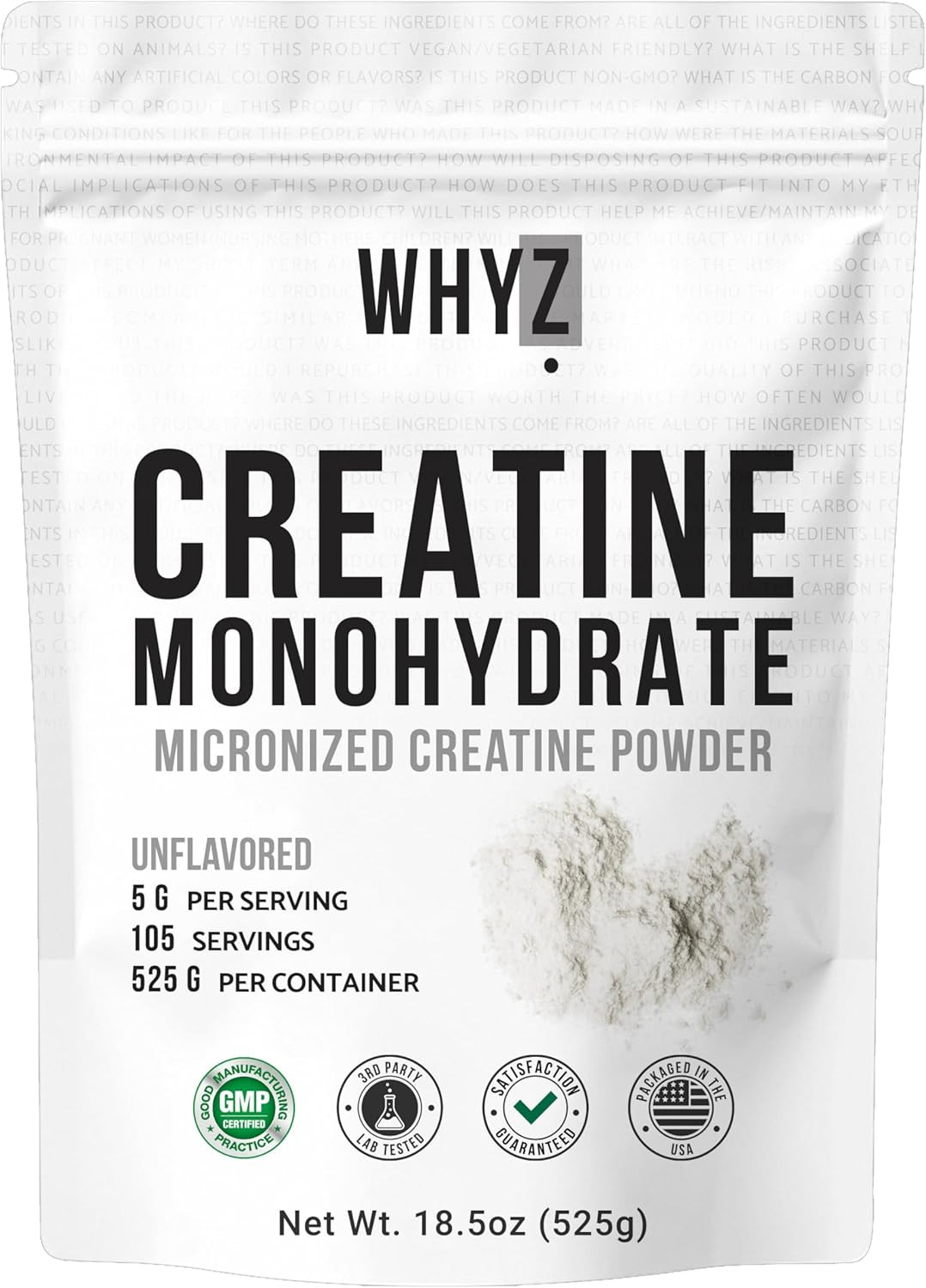 Creatine Monohydrate Powder, 525G, Micronized & Unflavored, Creatine Supplement