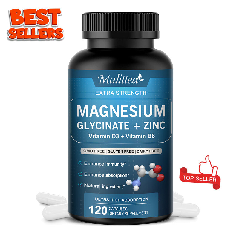 Magnesium Glycinate 500mg 120 Capsules For Sleep Stress Relief Support Bone Lot