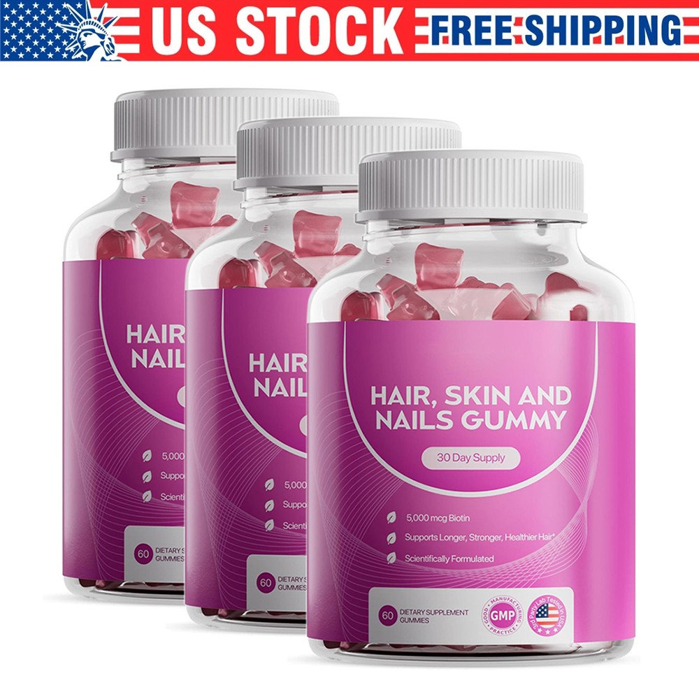 1-3X Hair Vitamin Gummies with 5000mcg Biotin Vegan Hair Gummies for Women & Men