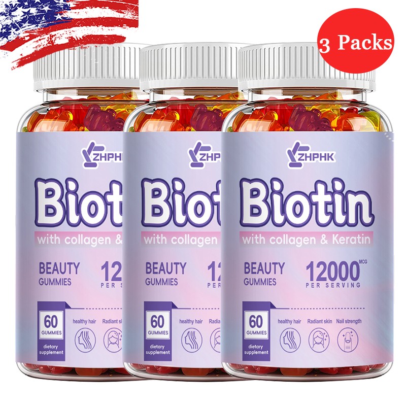 Collagen Biotin Gummies for Hair,Skin,Nails,Premium Collagen Vitamin Supplement