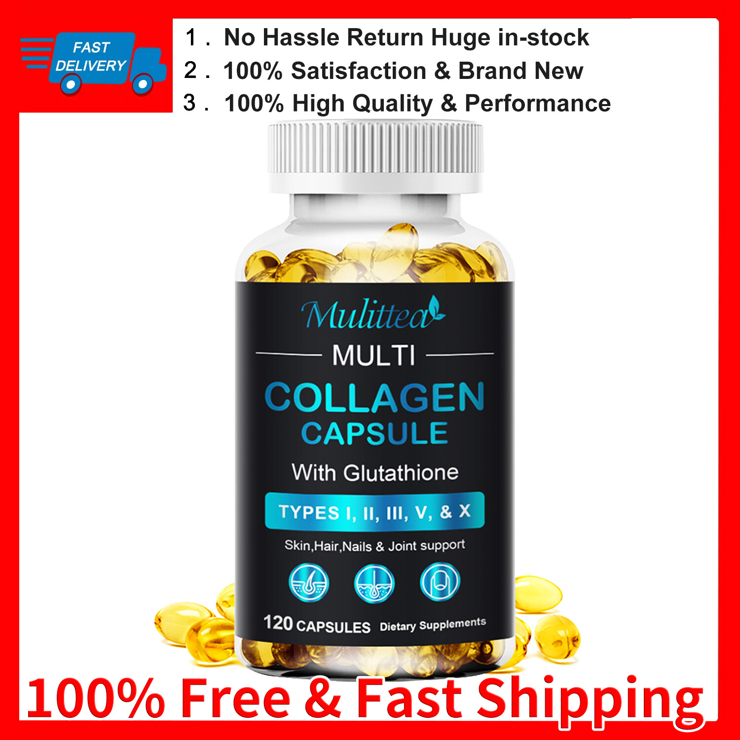 Collagen Biotin Complex for Hair,Skin,Nails,Premium Collagen Vitamin Supplement