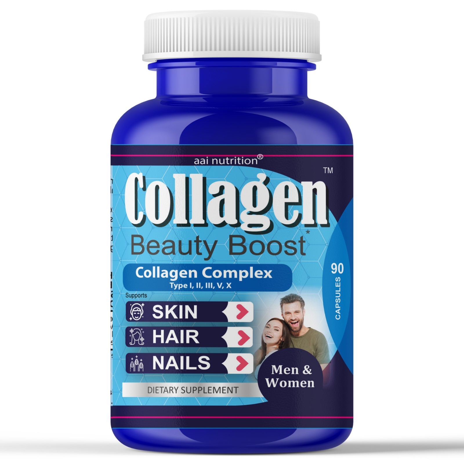 Advanced Collagen Vitamins for Hair Growth, Radiant Skin & Strong Nails – 90 Cap