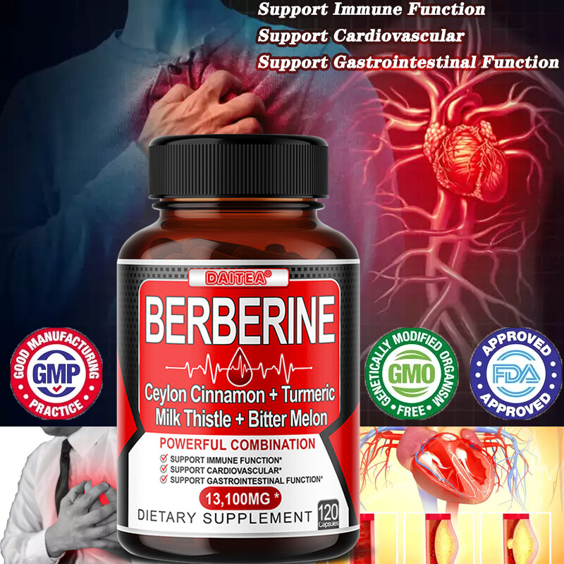 Berberine with Ceylon Cinnamon 13100 Mg 120 Capsules Heart Health & Immunity
