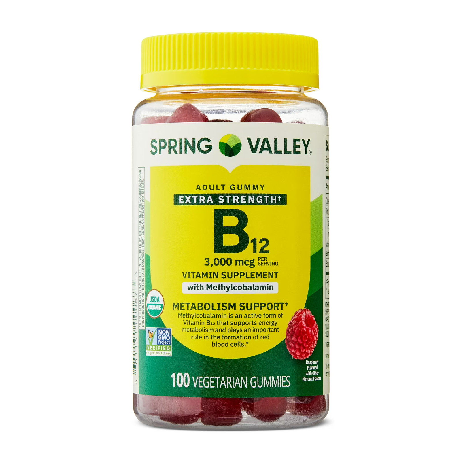 Spring Valley Vitamin B12 3000mcg Gummies Raspberry Flavor 100 Ct Extra Strength
