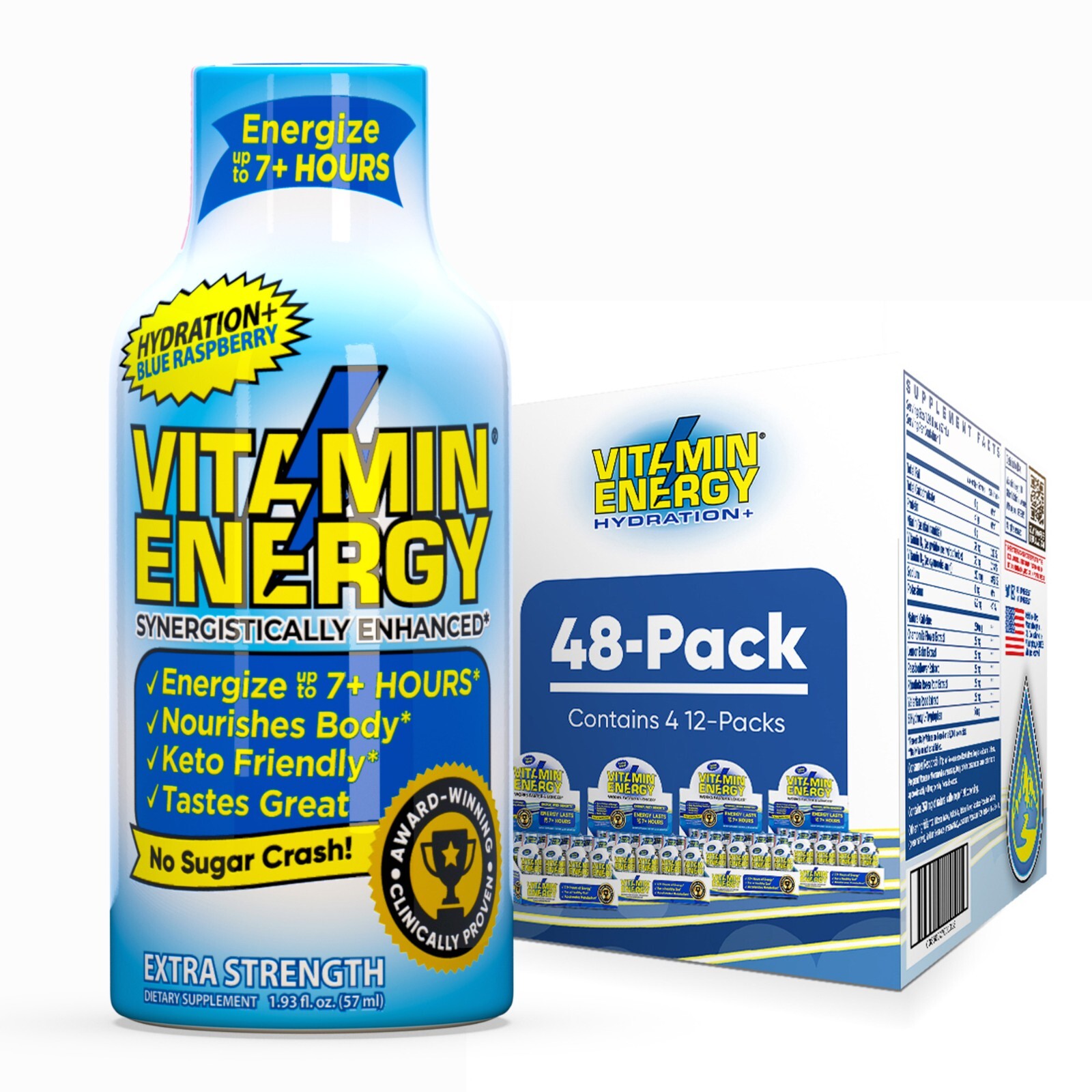(48 Pack) Vitamin Energy® Hydration+ Energy Shots, Clinically Proven