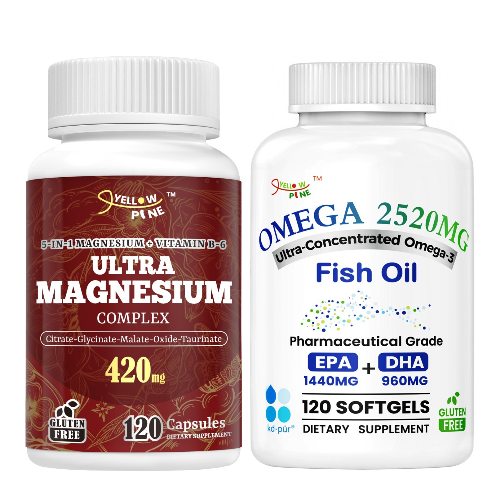 🔥🔥🔥2520mg Pharm Grade Omega-3 + 420mg 5-in-1 & B1 Ultra Magnesium Complex