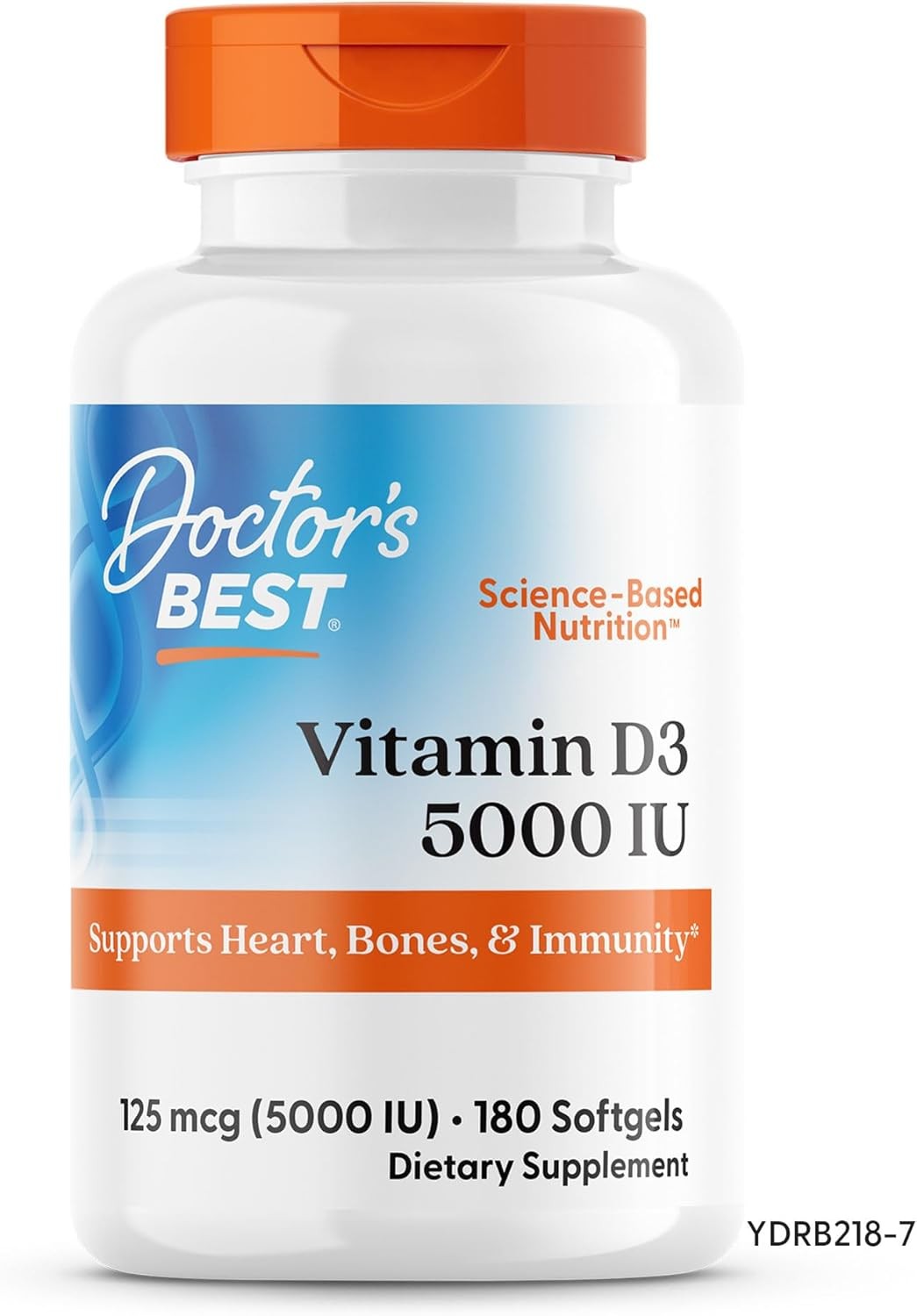 Doctor’s Best Vitamin D3 5000IU, Non-GMO, Gluten & Soy Free, 180 Count