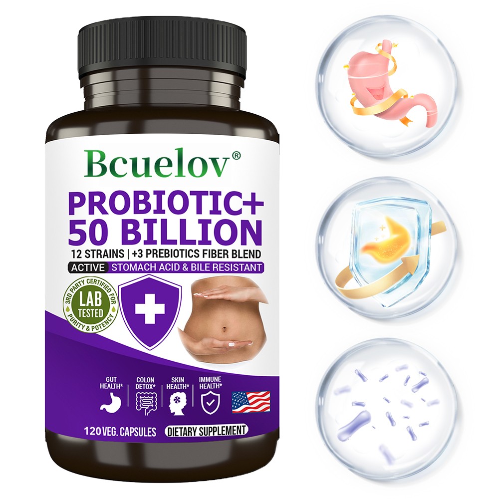 Probiotics 50 Billion Enzyme Supplement Acid Bile Resistant Colon Detox 120 Pill
