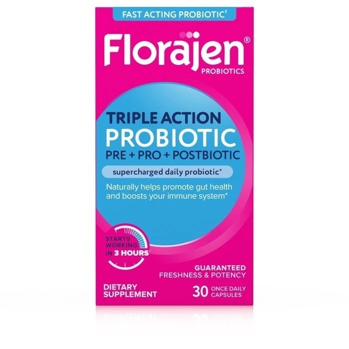 Florajen Triple Action Probiotic Pre+ Pro + Postbiotic 30 Cap EXP 10/26+