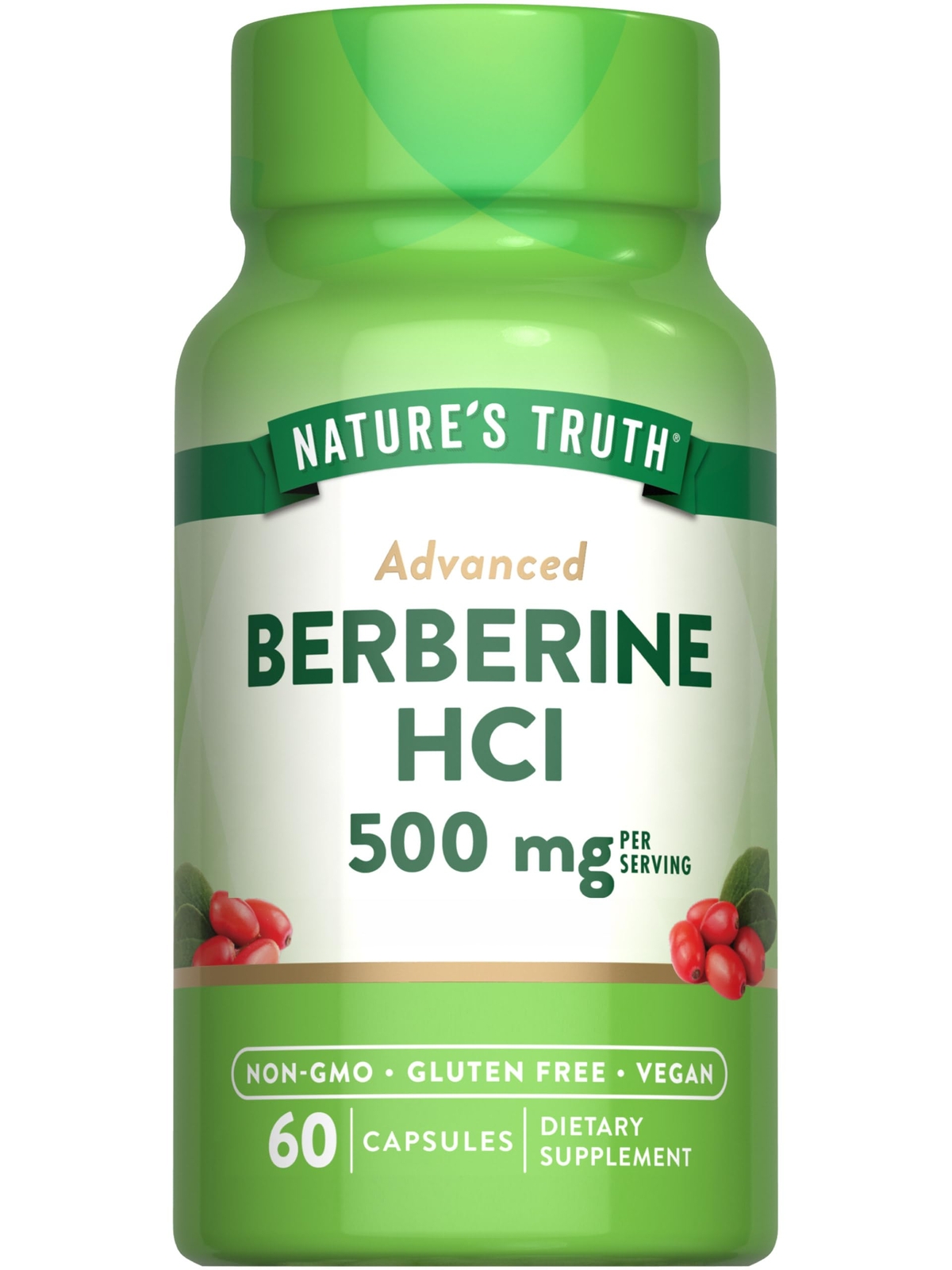 Advanced Berberine Supplement Vegan Capsules 60 Count 500 mg HCl from Barberry