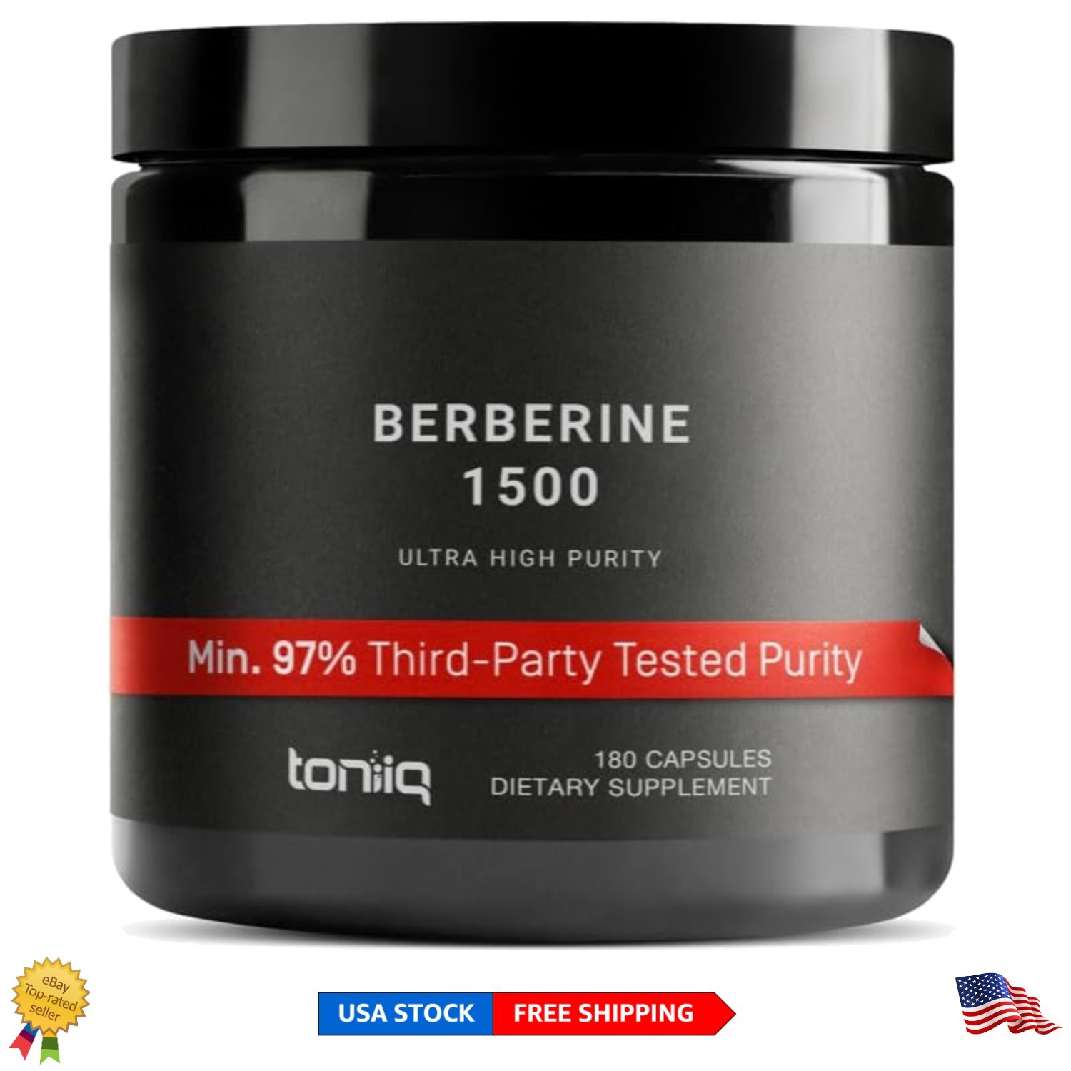 Ultra High Strength Berberine HCl – 100:1 Concentrated Extract, 180 Veg Capsules