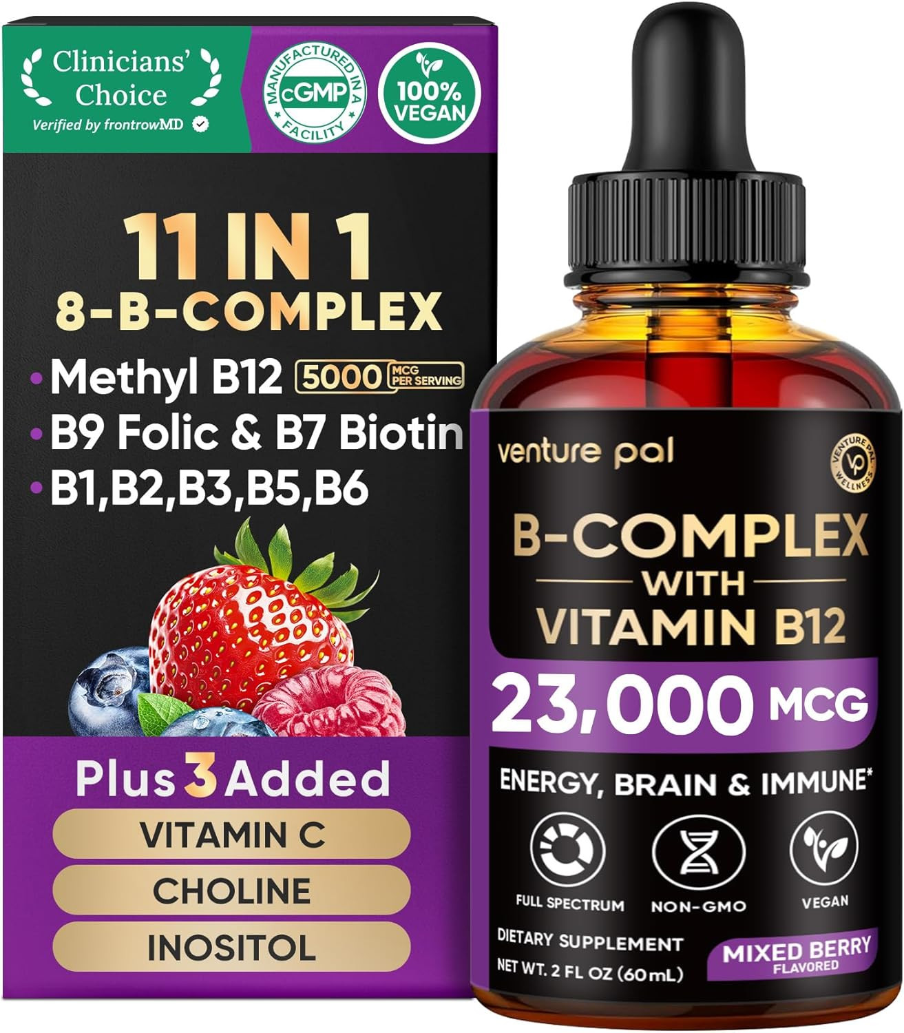 Vitamin B Complex Liquid Drops, B12 Methylcobalamin | B9 Folic | B1,B2,B3,B5,B6,
