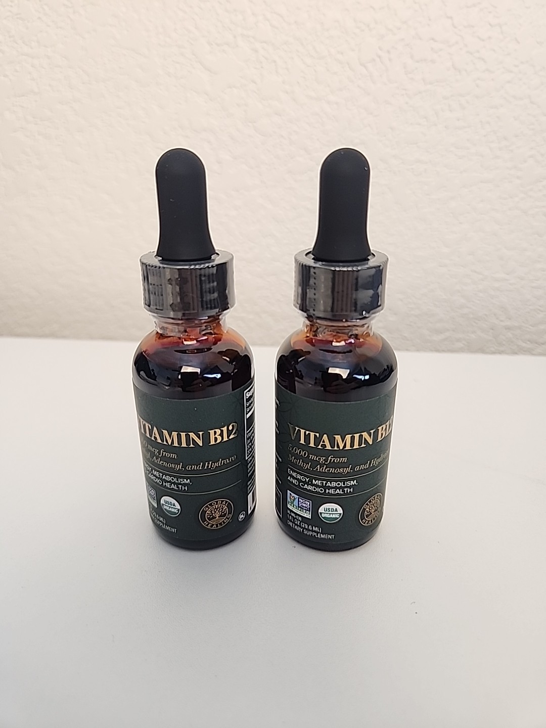 Vitamin B12, 5000 mcg, Organic Liquid Sublingual Vit B12, 1 OZ Each, PACK OF TWO