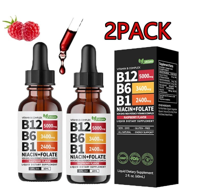 1-3Bottles Vitamin B12 and B6 Liquid Drops B12 Sublingual Vitamin B Complex – B1