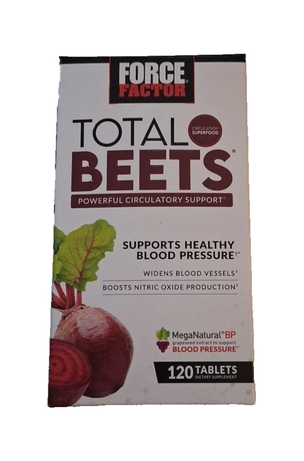 Force Factor Total Beets Powerful Circulatory 120 Tablets Exp 10/27+