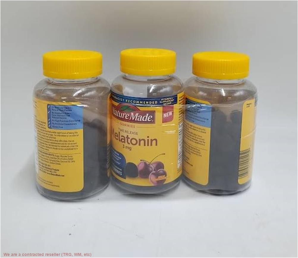 3 PACK !! Nature Made Time Release Melatonin 3mg Gummies – 60ct EXP 06/26