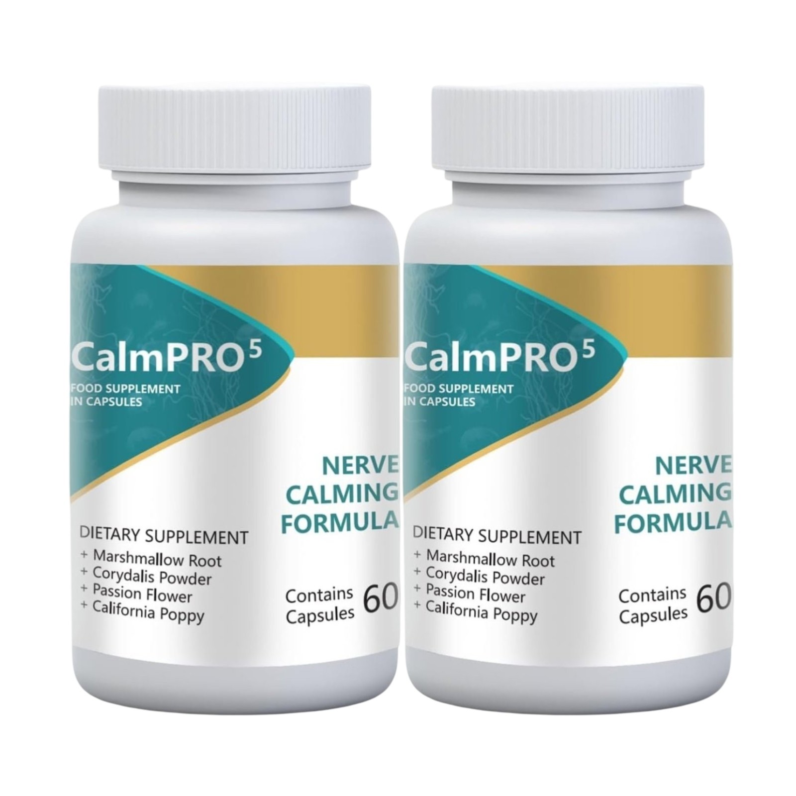 2-Pack CalmPro 5 Nerve Calming Support Formula Calm Pro 5 – 120 Capsules