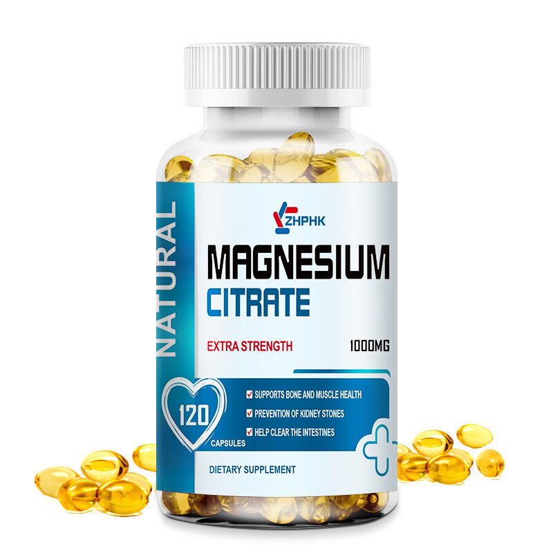 Magnesium Citrate Capsules 1000mg Per Serving – Highest Potency 120 Capsules