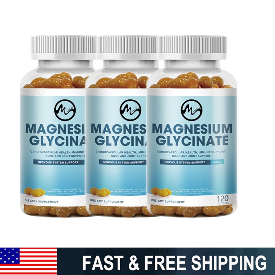 Magnesium Glycinate 500mg 120 Capsules For Sleep Stress Relief Support Bone Lot
