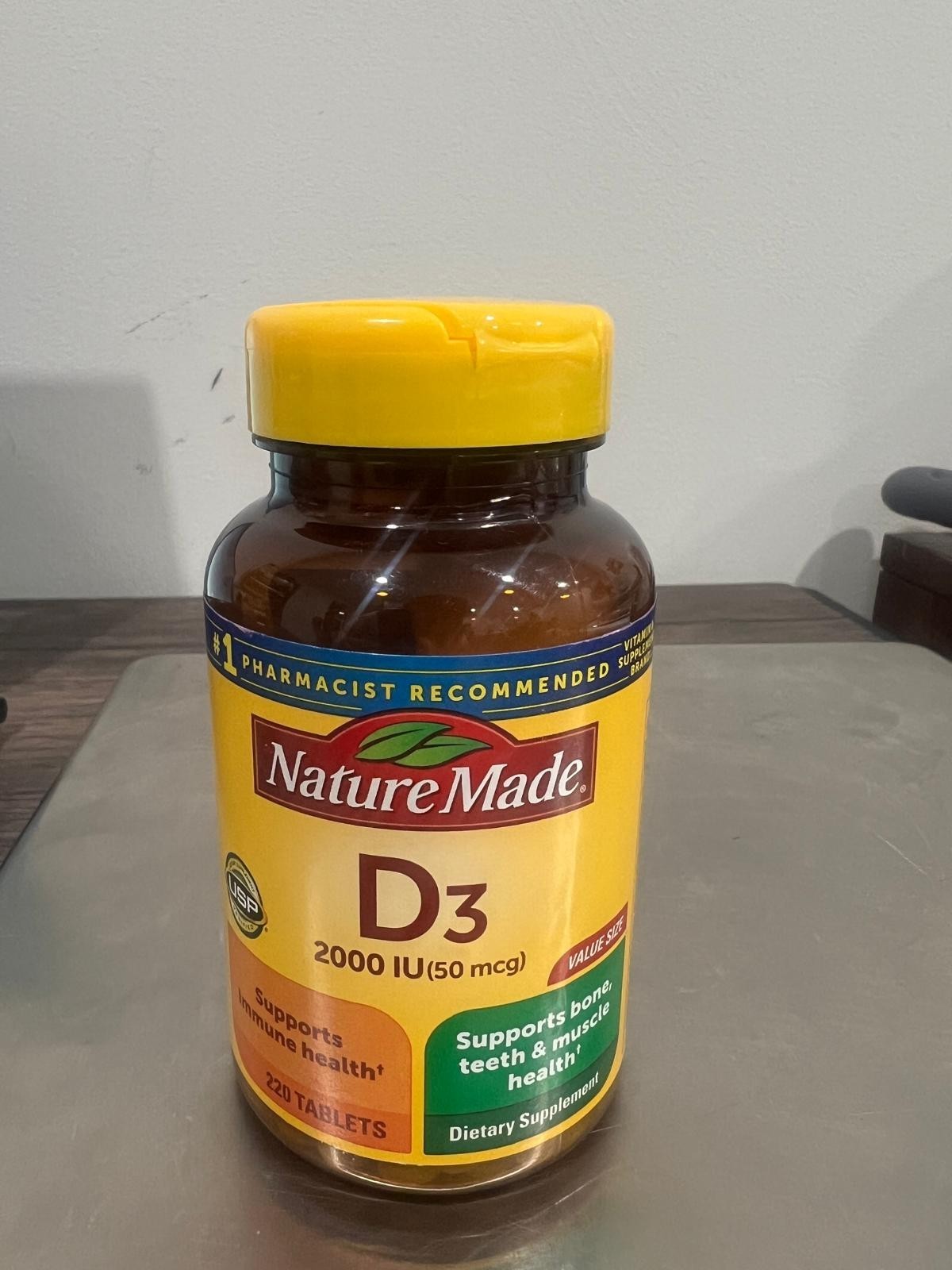 Vitamin D3 2000 IU for Better Teeth Bone and Immune Health- 220 Ct