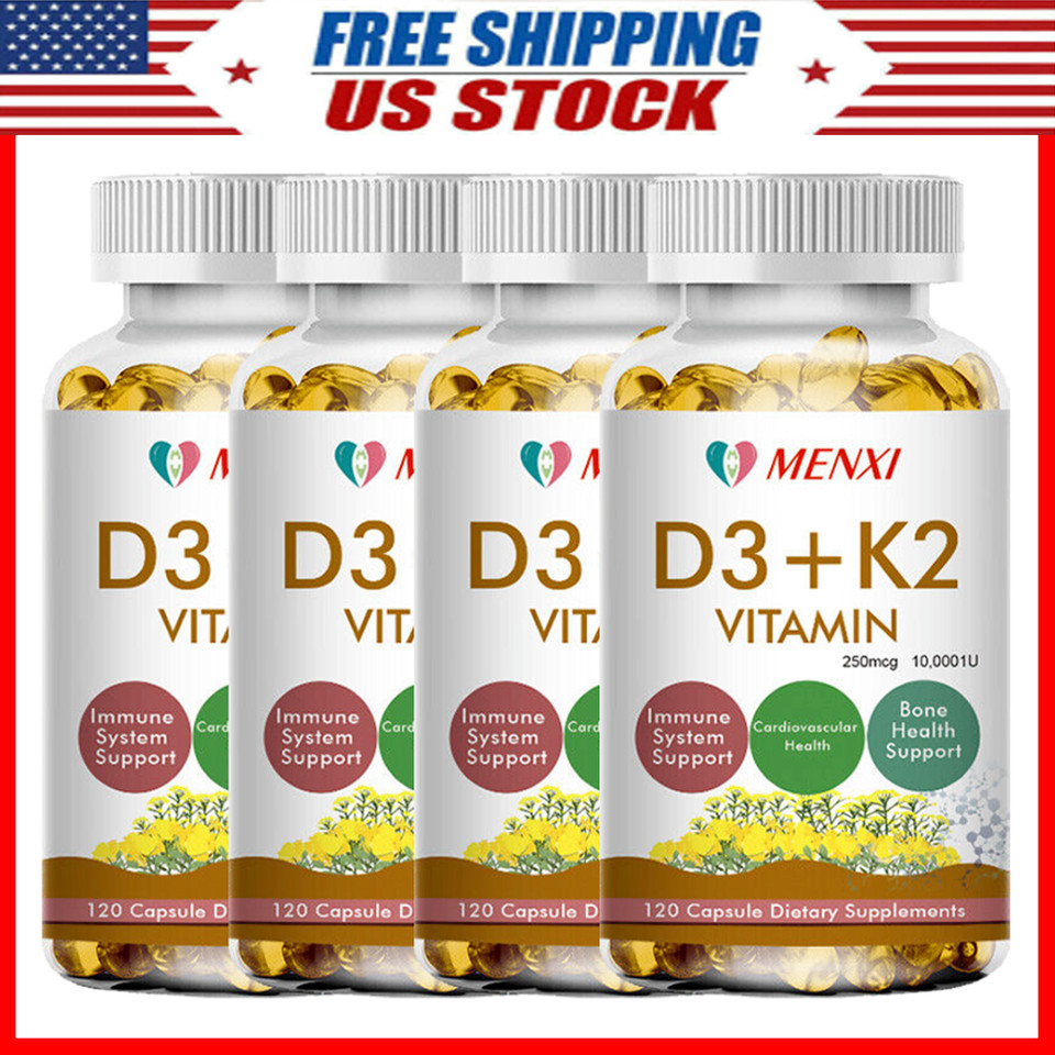 Powerful Vitamin D3 K2 Capsules – Extra Strength D3 K2 Supplements with 10000 IU