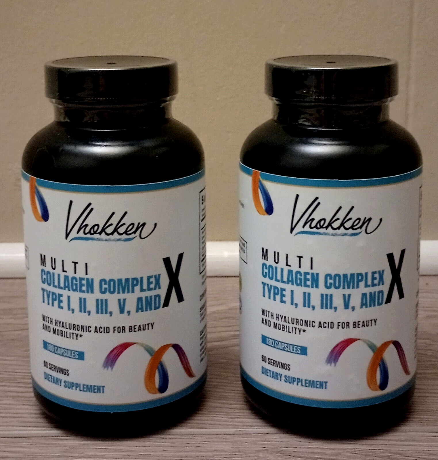 2X Vhokken Collagen Complex Type I, II, III, V, X For Joint Bone Teeth Skin Hair