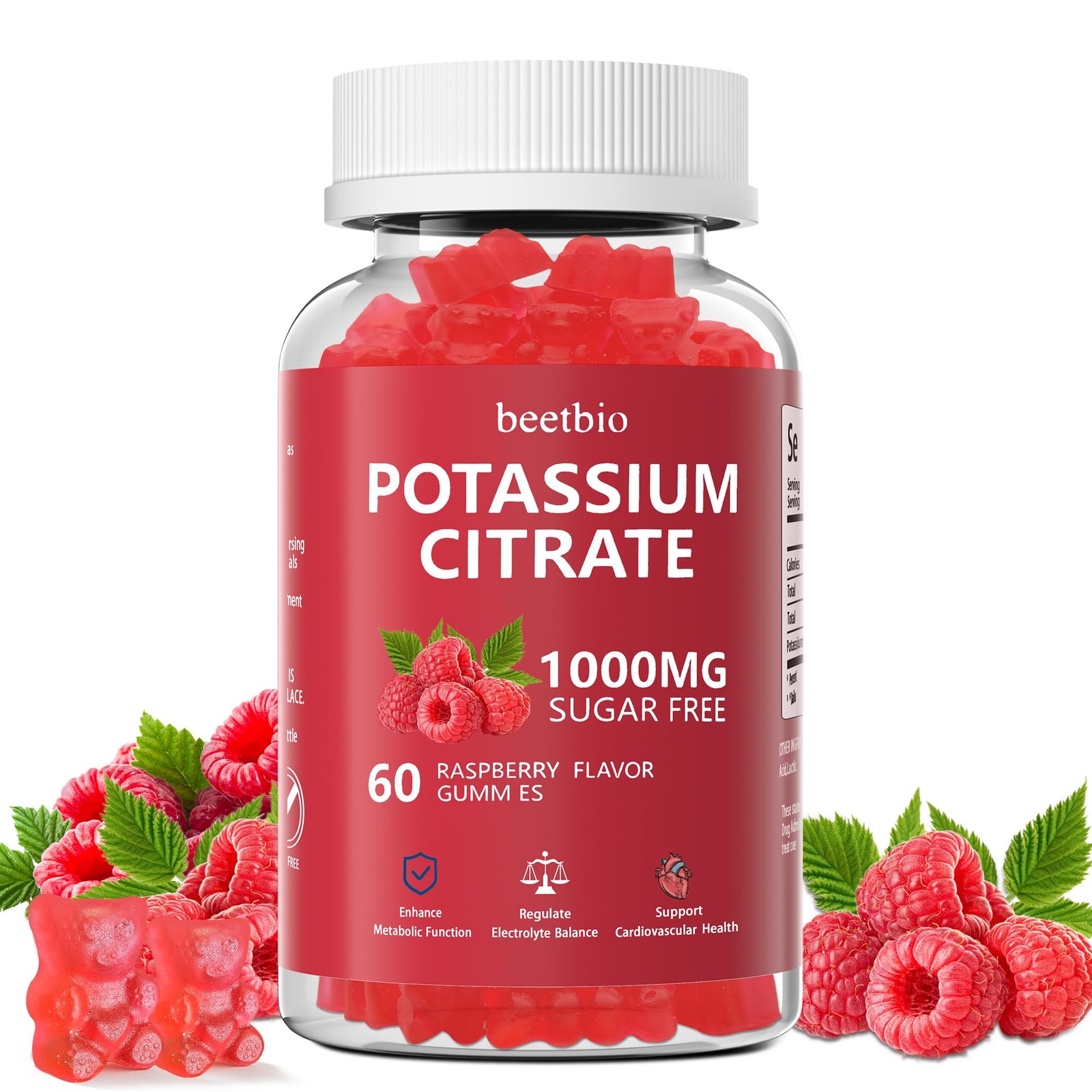 Potassium Citrate Gummies 1000mg, Chewable 1 Count (Pack of 60)