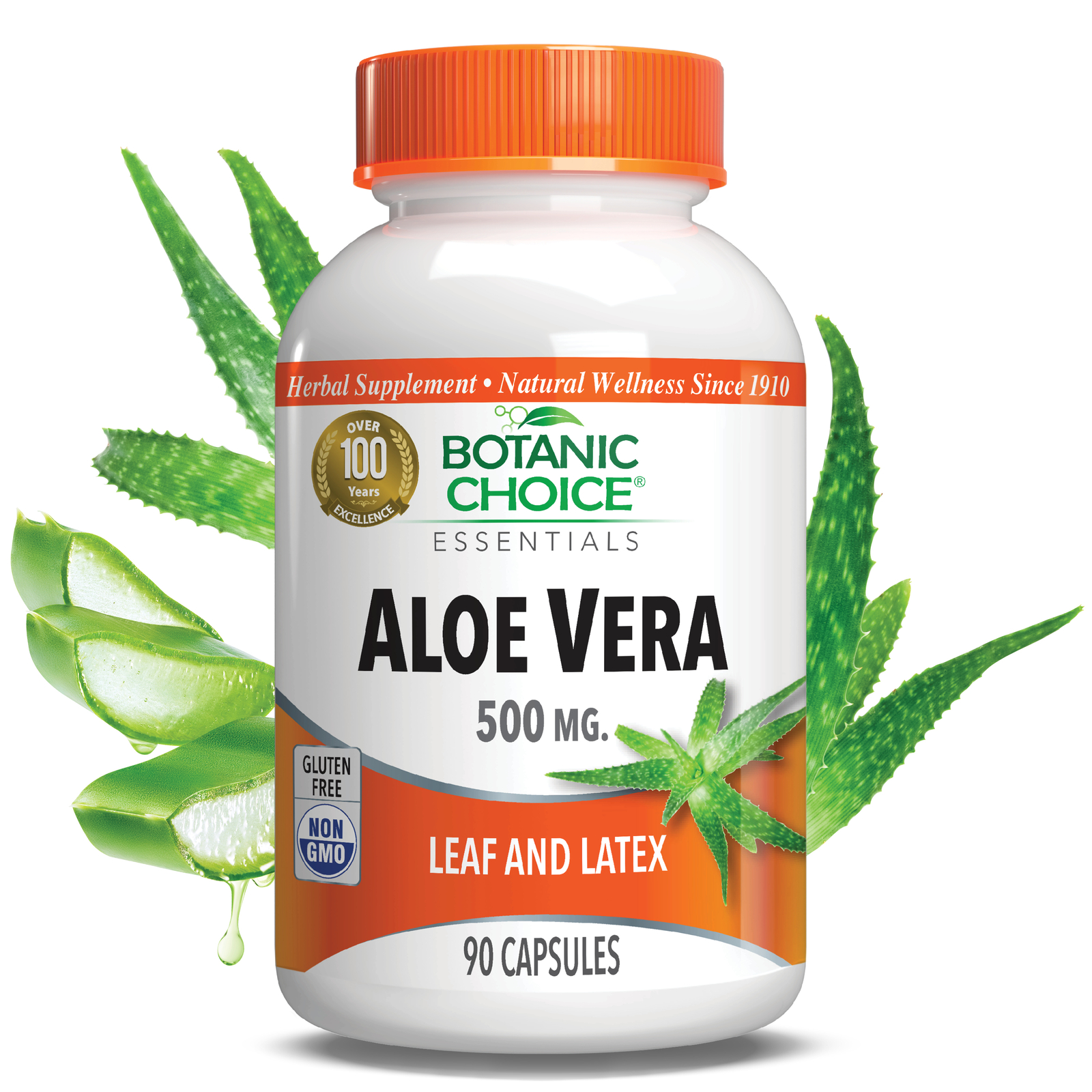 Botanic Choice Aloe Vera 500 Mg. Digestive Herbal Supplement, 90 Capsules