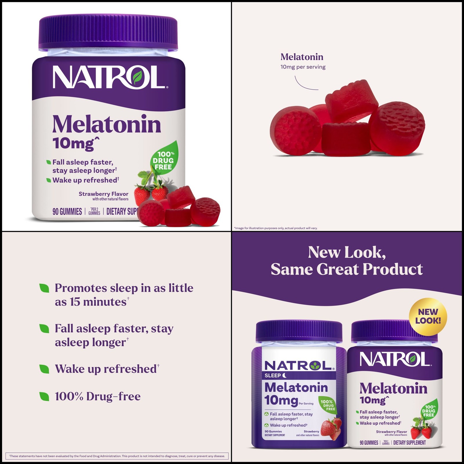 Melatonin Gummies Sleep Support 90 Strawberry-Flavored 10 mg Aids for Adults