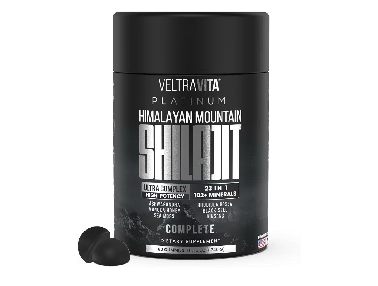 28000 mg, 23-in-1, Himalayan Shilajit for Men, Ashwagandha Gummies Platinum