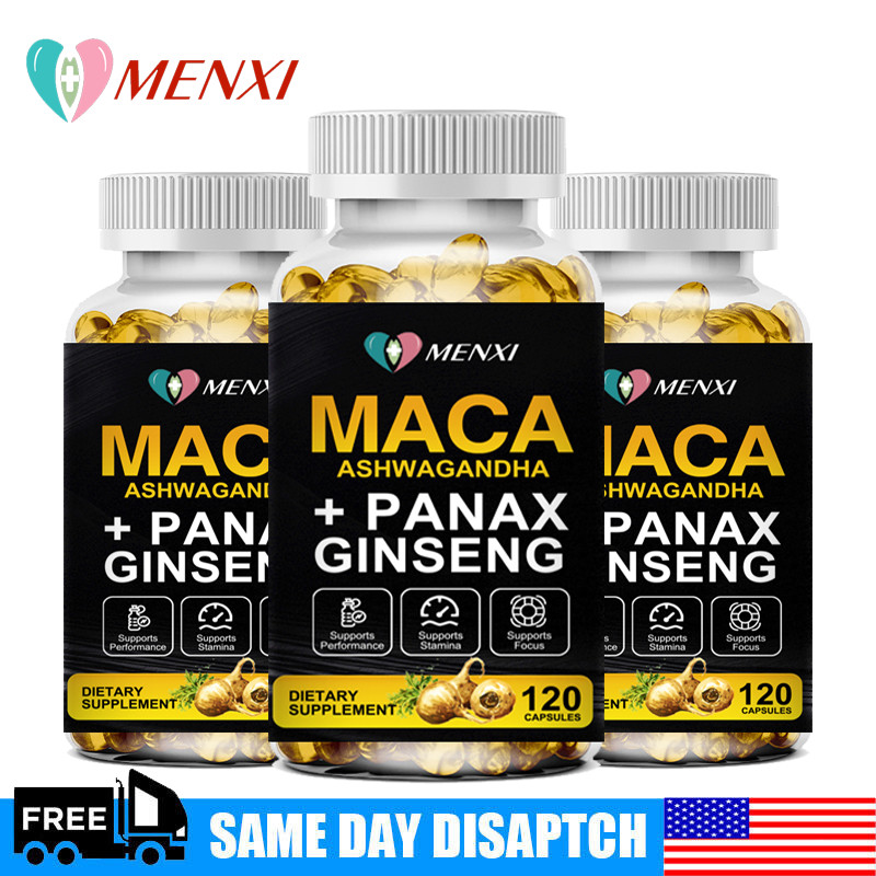 Maca + Panax Ginseng 11400mg – Testosterone Booster Stamina and Energy 360 Pills