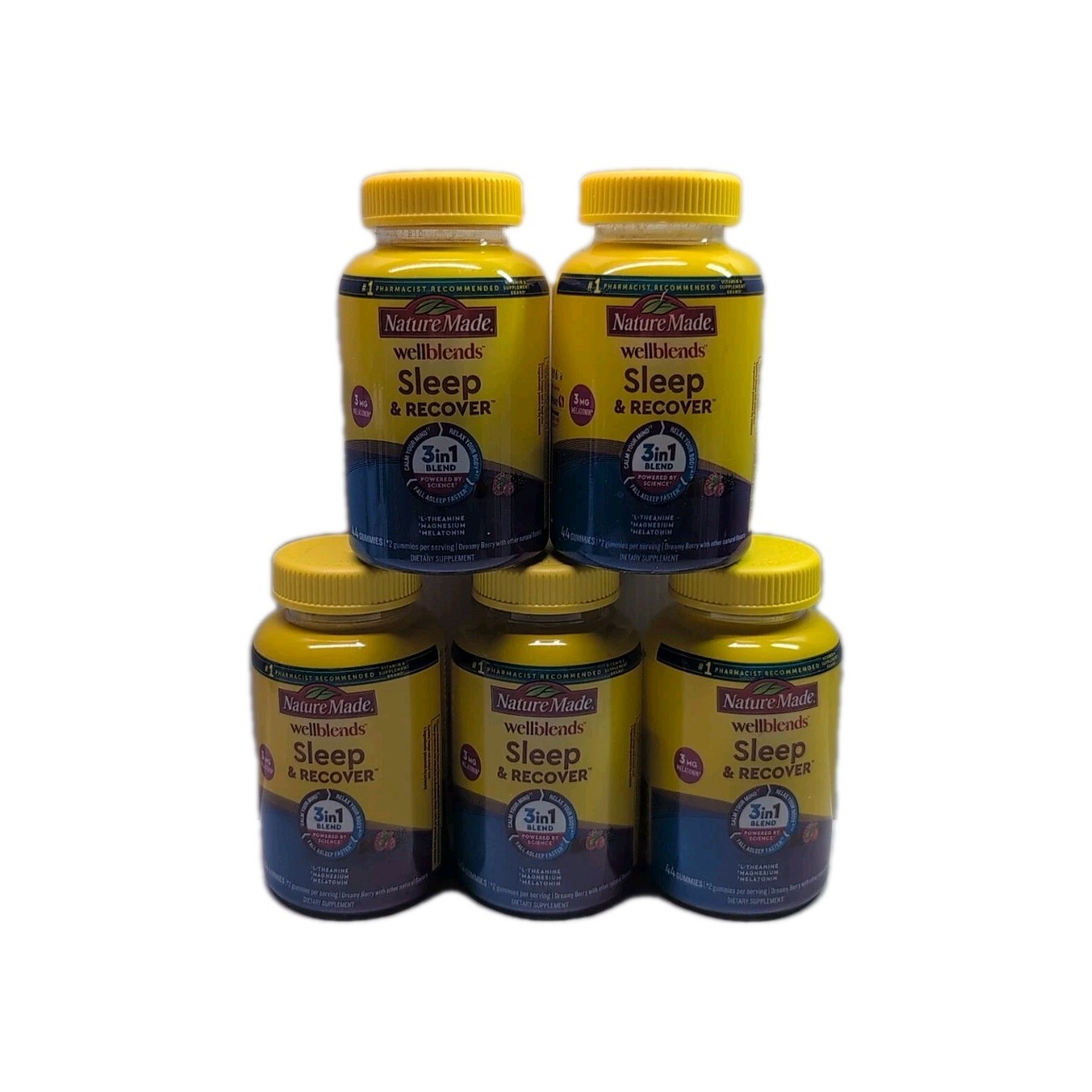 5 Nature Made wellblends SLEEP & RECOVER 3mg Melatonin 44 Berry GUMMIES 04/2026+