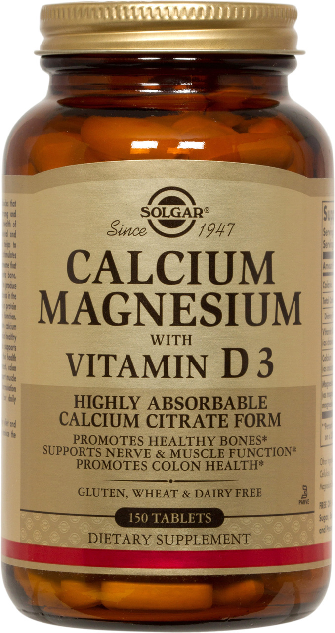 Solgar Calcium Magnesium with Vitamin D3 150 Tablets
