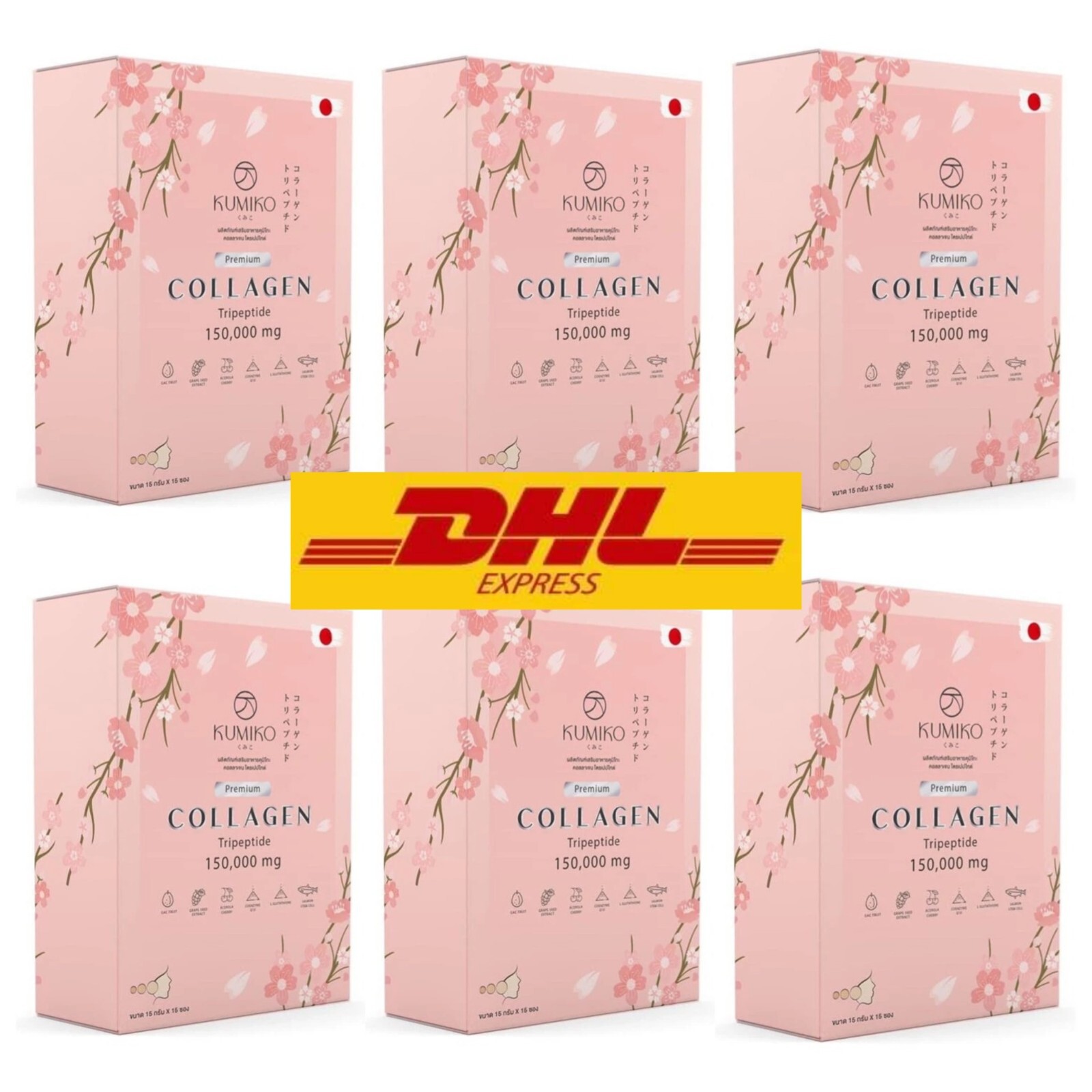 6 BOX KUMIKO Collagen Premium 150,000mg Melon Goc Rose Hip Smooth Bright Express