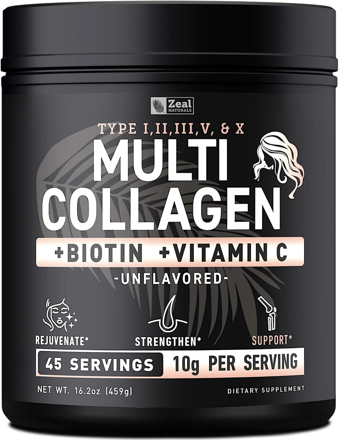 Multi Collagen Peptides Protein w Vitamin C Biotin Hyaluronic Acid Beauty Health