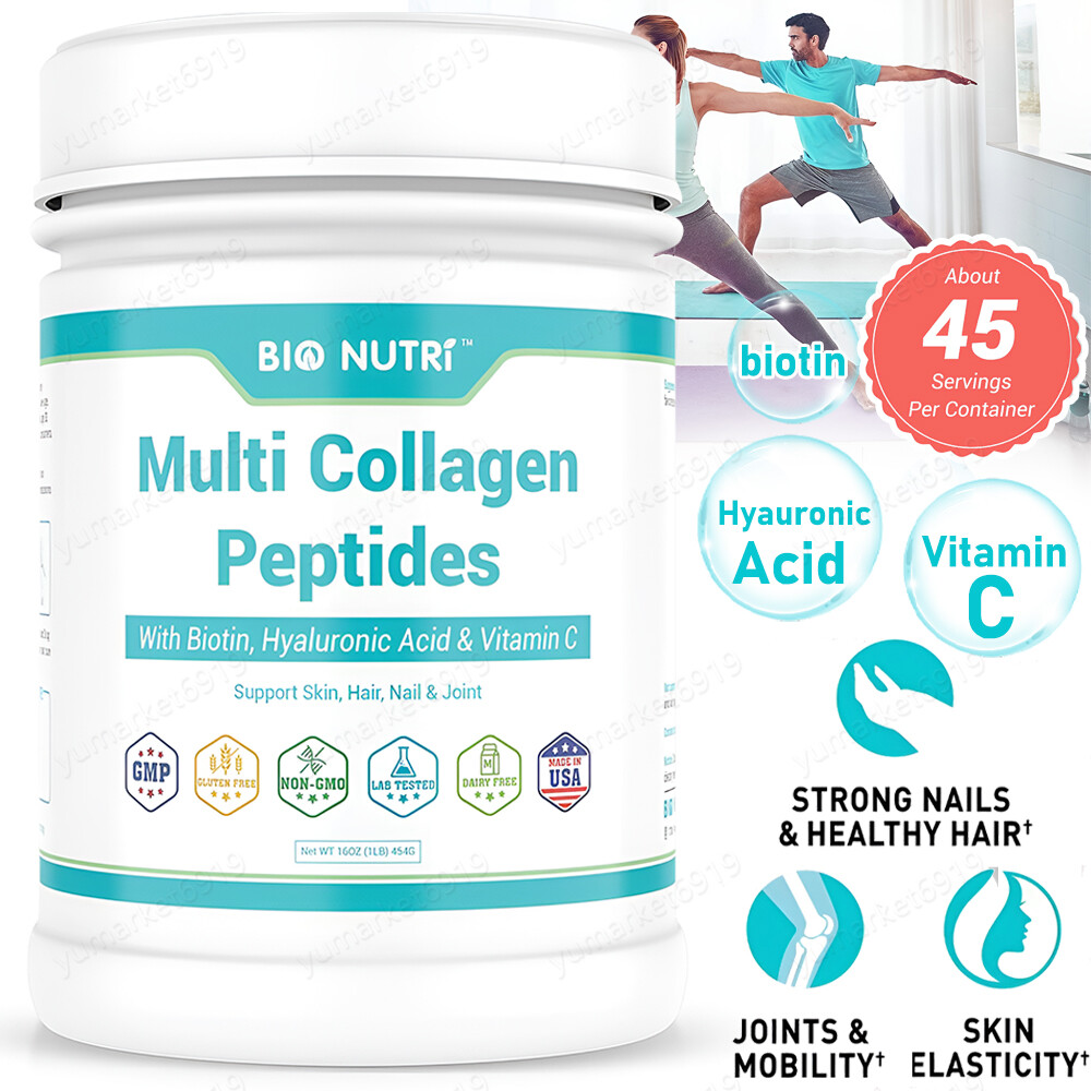 1lb Multi Collagen Peptides Protein Powder–5 Types (I, II, III, V, X) Unflavored