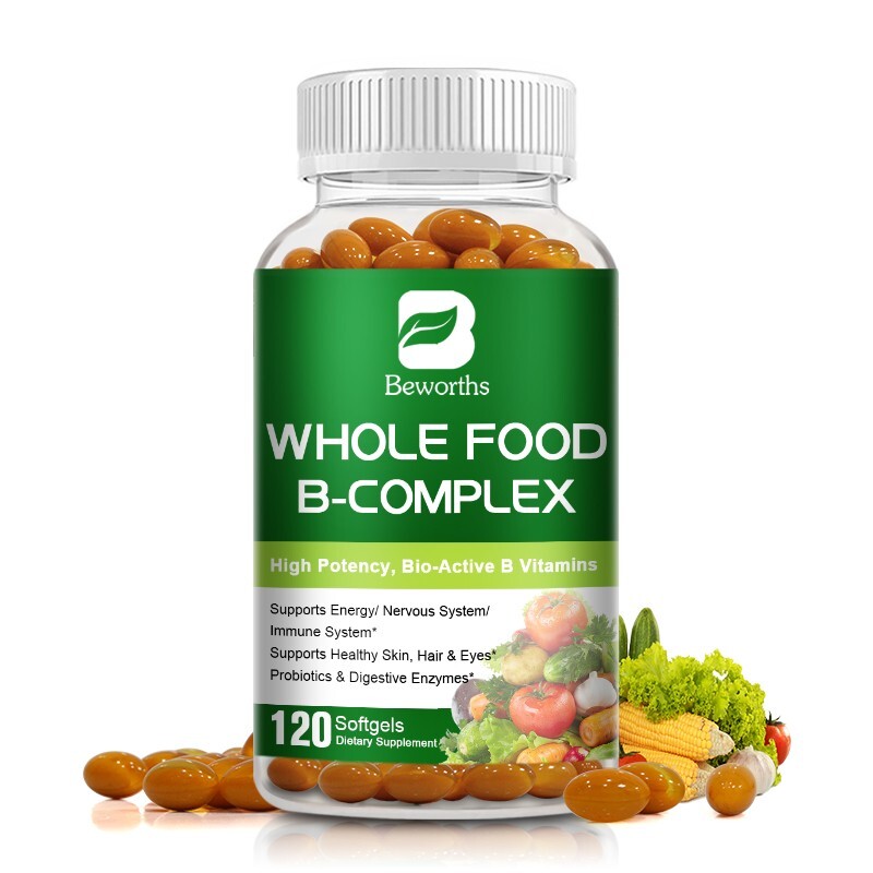 Vitamin B Complex – B Vitamins Whole Food Supplement 120 Capsules Immune Boost