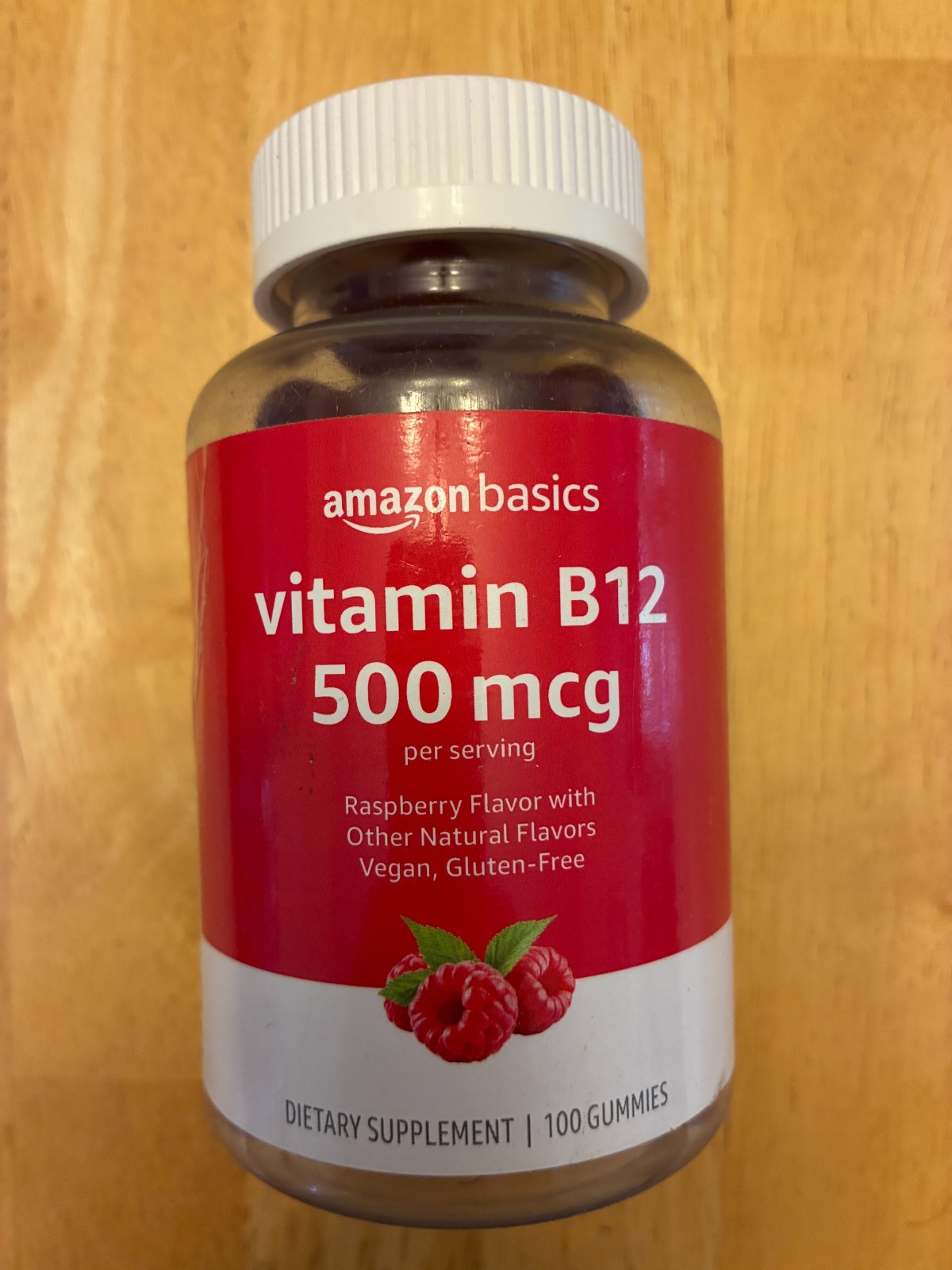 Amazon Basics Vitamin B12 500 mcg Gummies – Normal Energy Production 100 Count