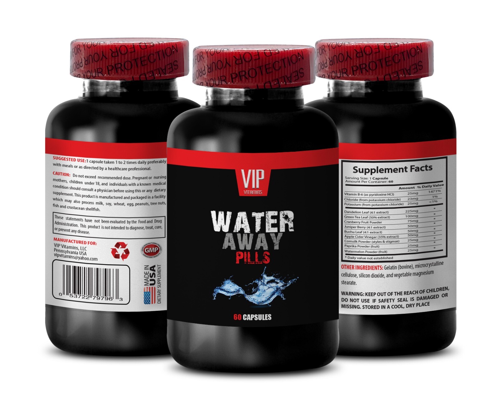 Retention balance – WATER AWAY PILLS 700mg – Fast fluid 1 Bottle 60 Capsules