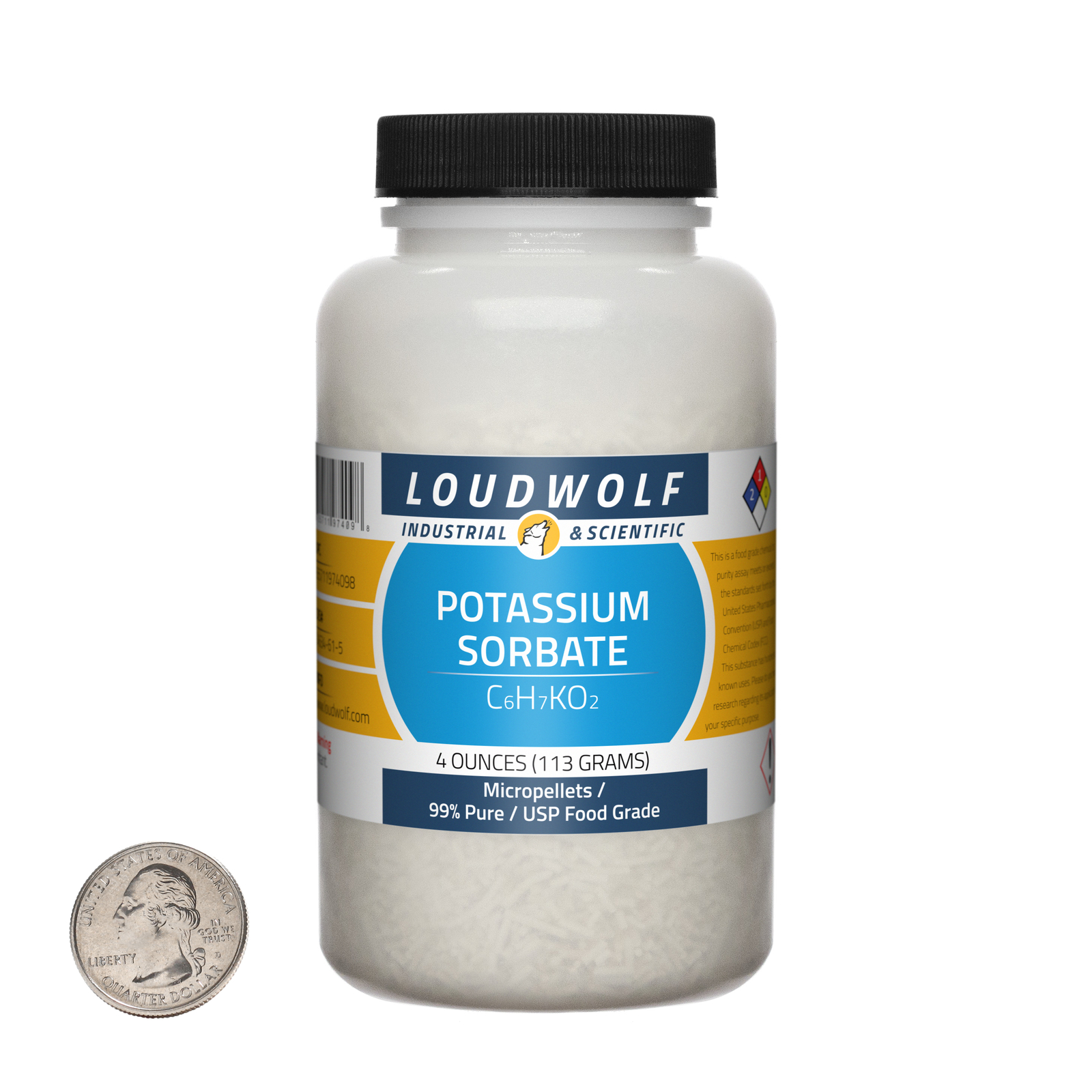 Potassium Sorbate / 4 Ounce Bottle / 99% Pure USP Food Grade / Micropellets
