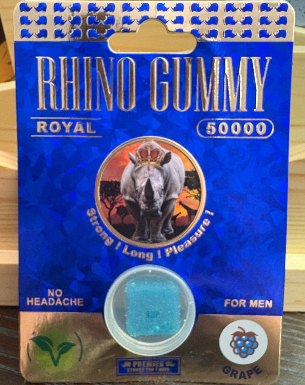 RH1N0 Gold Royal 50000 Gummy Grape. Package Male. Strong.