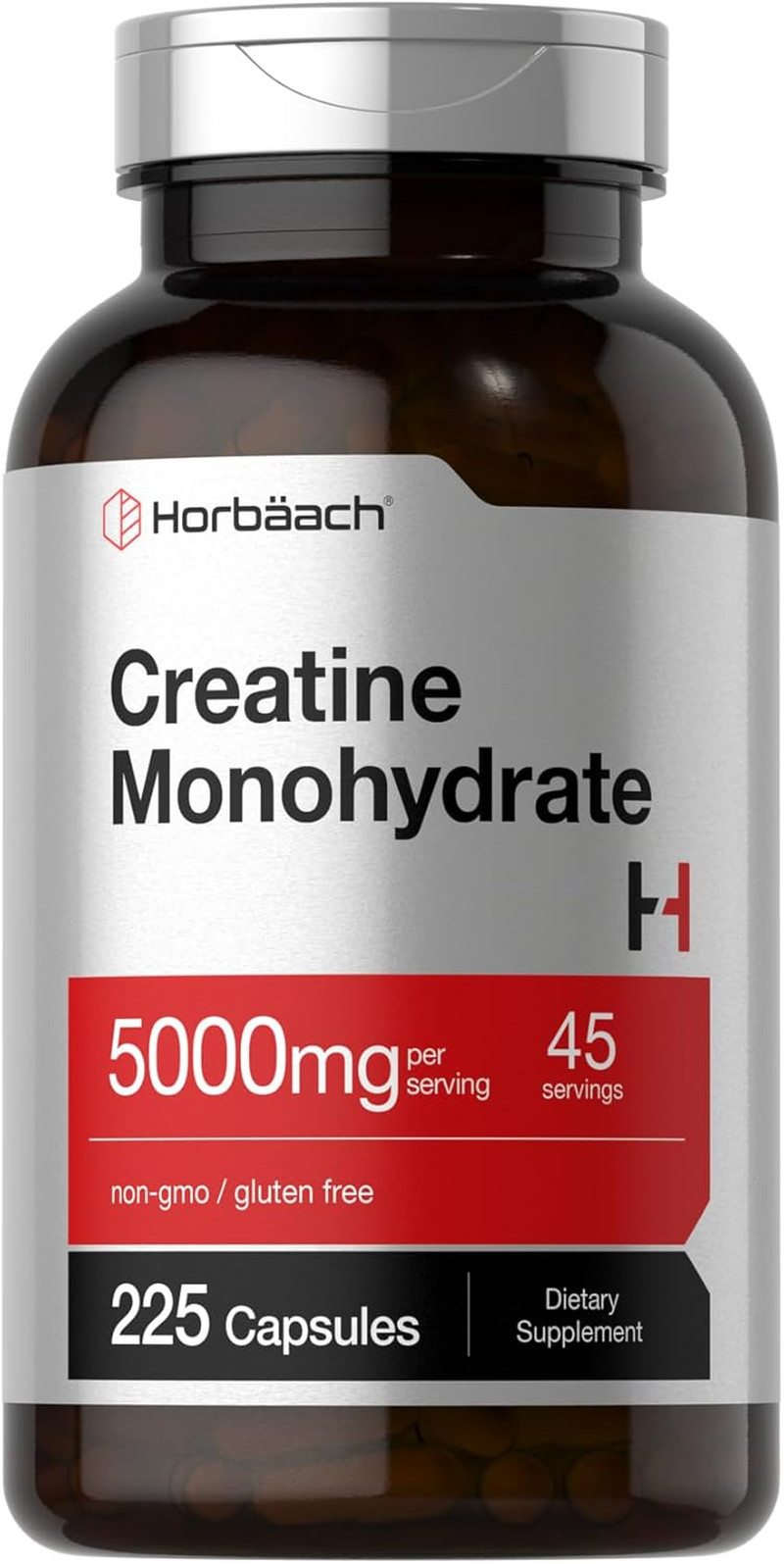 Creatine Monohydrate 5g | 225 Capsules | Non-GMO | Gluten Free Supplement