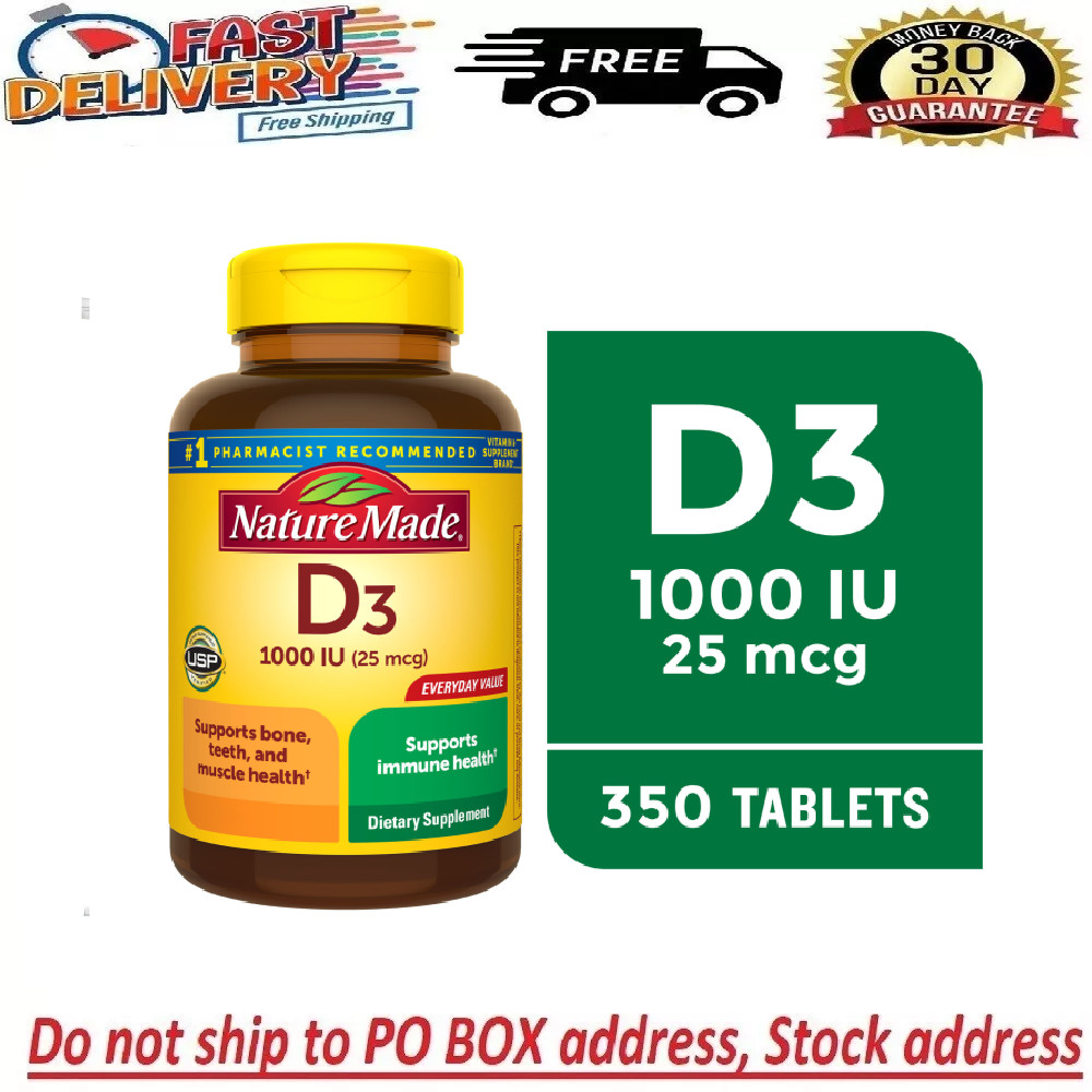 Nature Made Vitamin D3 1000 IU Tablets, 350 Count, Vitamin D, Dietary Supplement