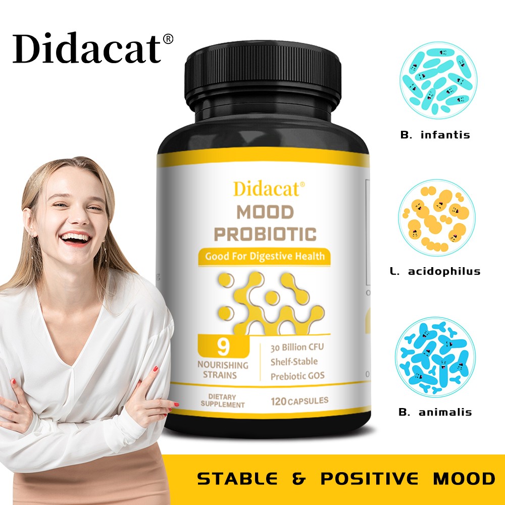 Mood Probiotic Supplement Digestive Mood Probiotics for Women Men 120 Capsules